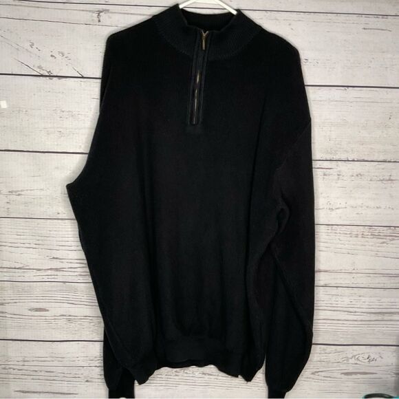 Vintage St Croix Sweater Mens Size 2XLT Knit 1/4 Zip Pullover Cotton Microfiber - Picture 9 of 10